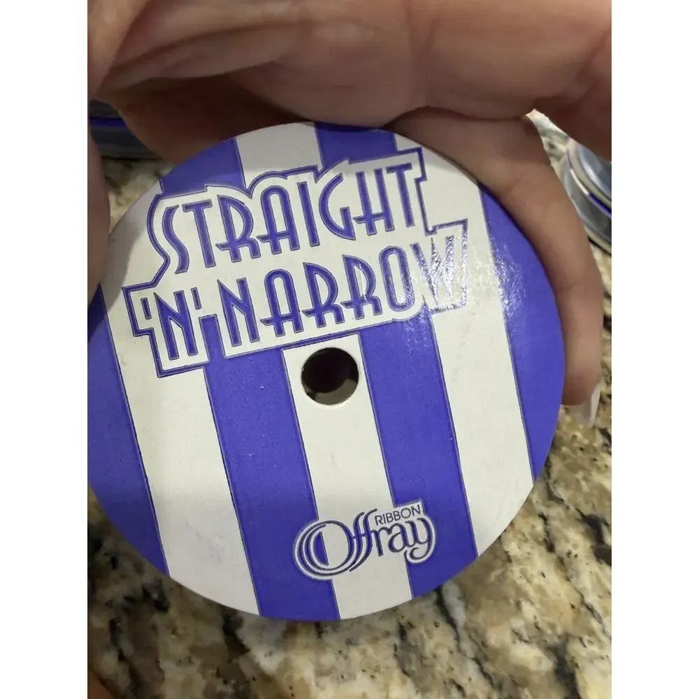 Offray Straight N Narrow 5/16” Periwinkle Blue Polyester Ribbon 11 Rolls NEW